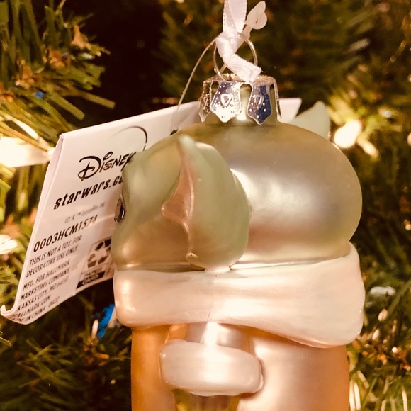 Hallmark Star Wars Blown Glass Christmas Ornament Grogu New W/Tags - Picture 4 of 5